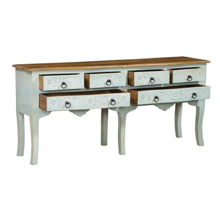 White Console Table MCB3025A Open Drawers