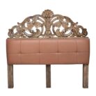 Rome Carved Tan Leather Headboard