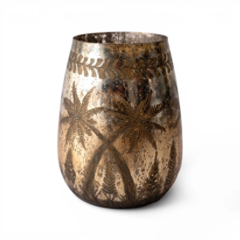 Hold Palms Etched Vase, Large