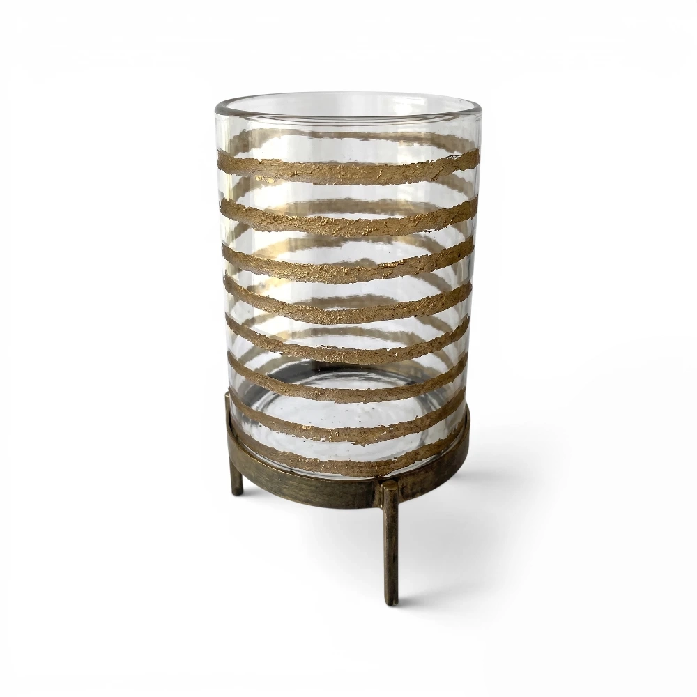 Modern Etched Candle Holder, 32cm