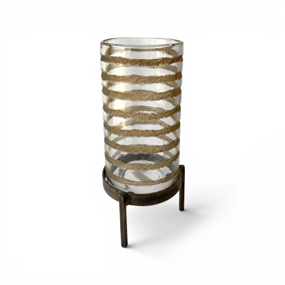 Modern Etched Candle Holder, 28cm