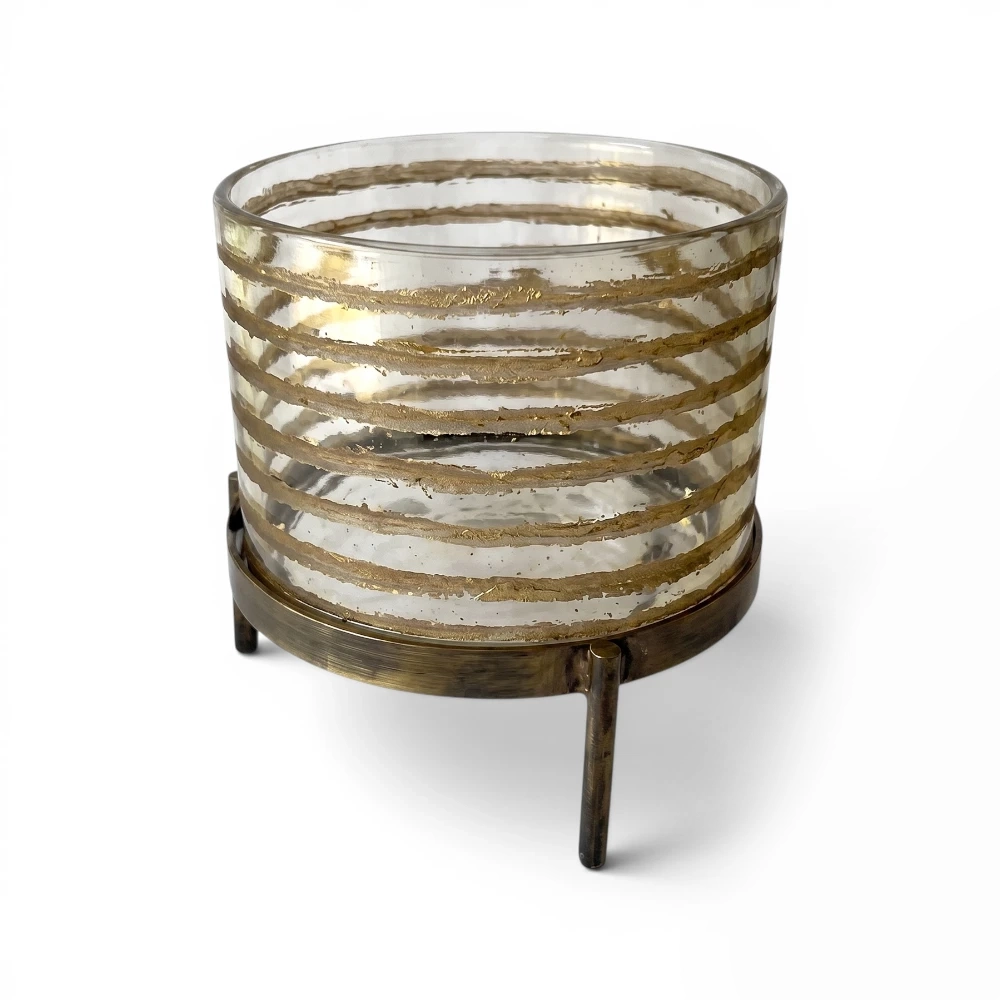 Modern Etched Candle Holder, 20cm