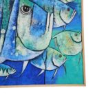 Blues Fish Oainting KRE3704 Close Bottom