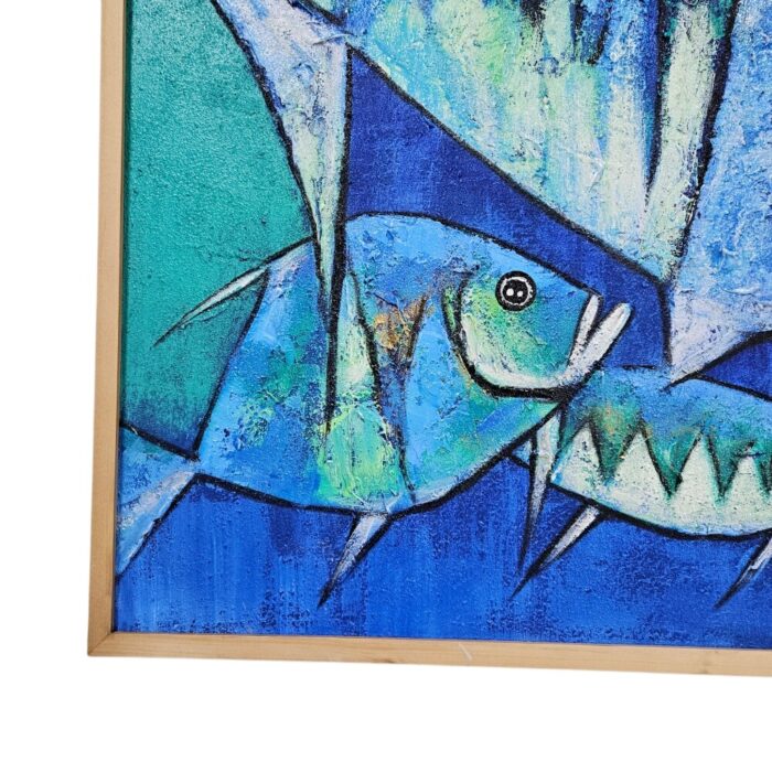 Blues Fish Oainting KRE3704 Close Bottom (2)