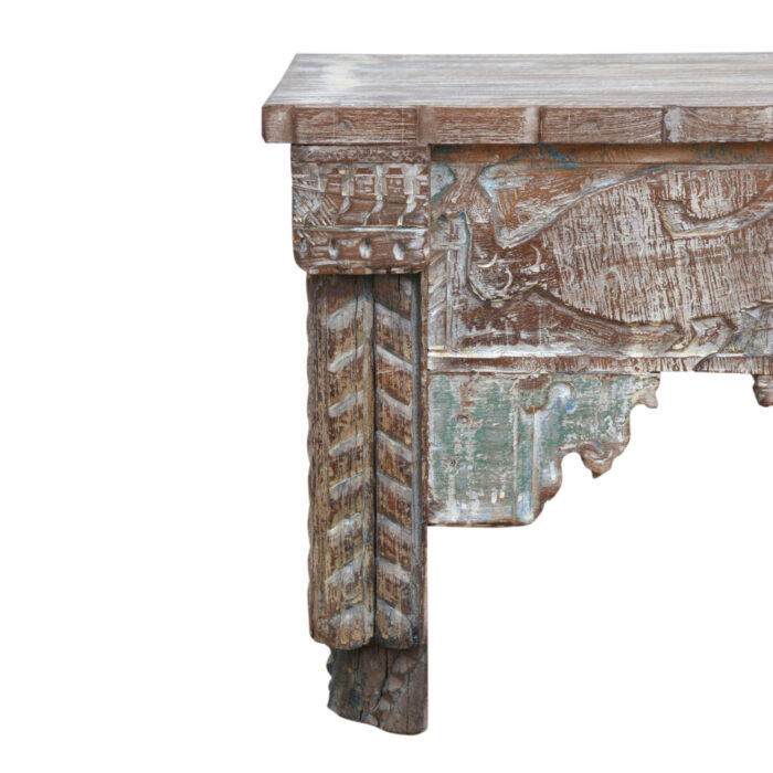 Carved Kiah Side Table KMF32128 Close Front