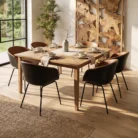 Laguna dining table - front view of 156cm square FSC acacia dining table