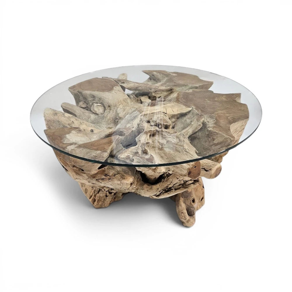 Erosi Teak Root Round Coffee Table, 60cm