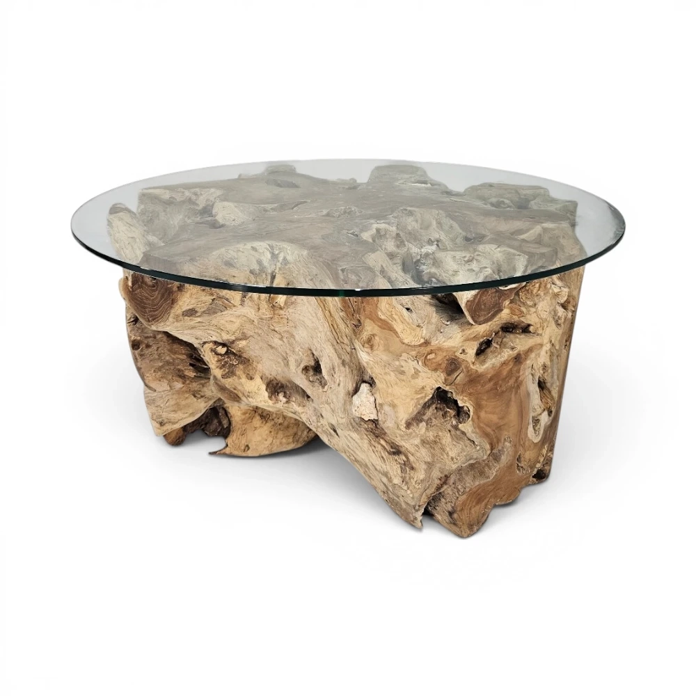 Erosi Teak Root Round Coffee Table, 80cm