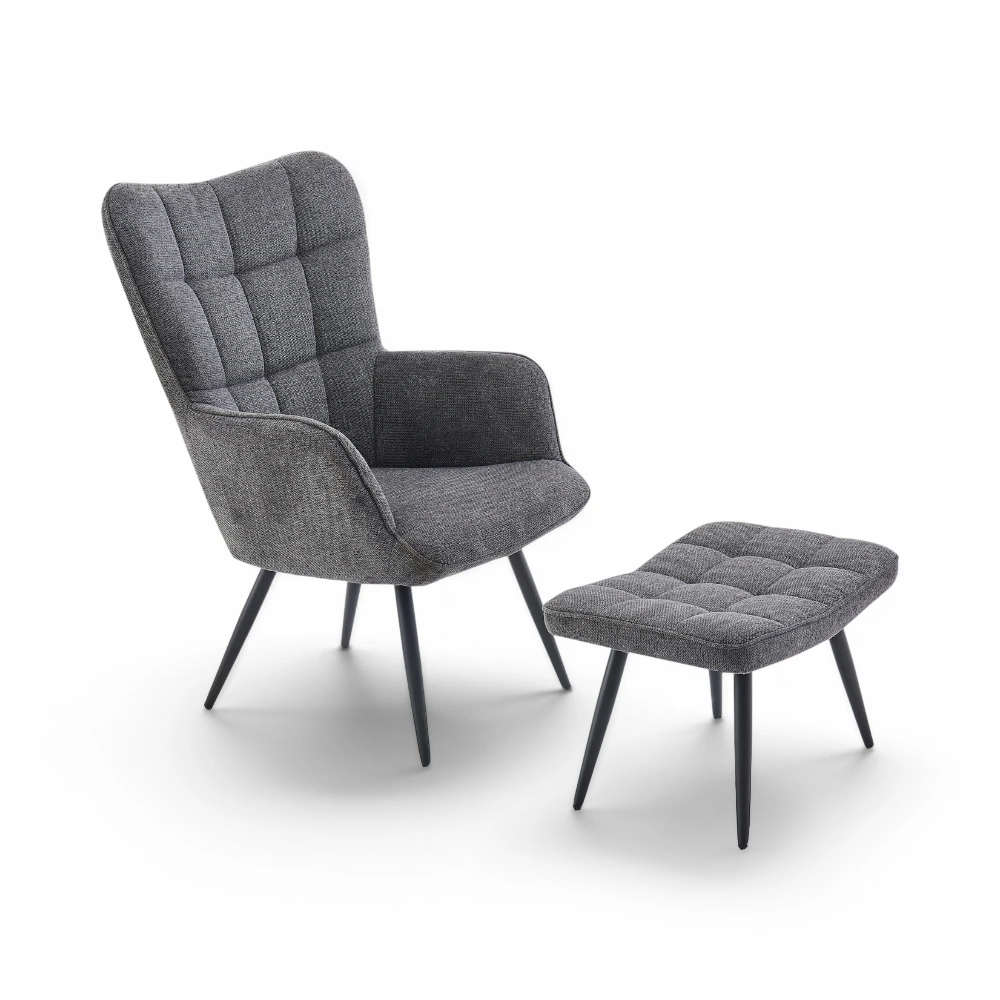 Fabric Dining Chair with Footrest