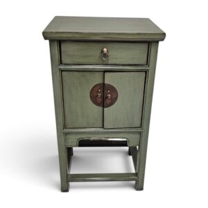 Sage Green Elm Wooden Bedside Cabinet