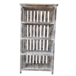 Leila 4-Tier Whitewash Wooden Bookshelf
