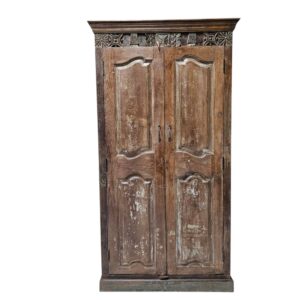 Puja Old 2-Door Carved Wooden Armoire