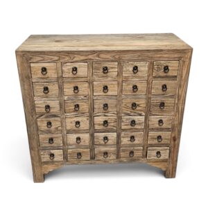 Qian 30-Drawer Natural Elm Chest