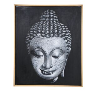 Thai Grey Buddha Framed Canvas Painting