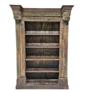 Toda Carved 5-Shelf Reclaimed Display Cabinet