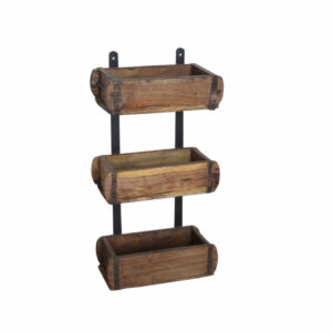 Rustic 3-Tier Hanging Box Wall Rack