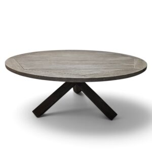 Aro Round Acacia Wood Dining Table - Grey