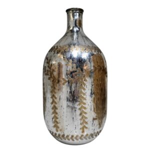 Uva Etched Antique Silver Gold Bottle Vase (50cm)