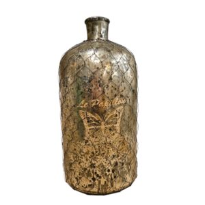 Bottle Vase Papillon Wire Glass