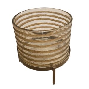 Modern Etched Candle Holder & Metal Stand