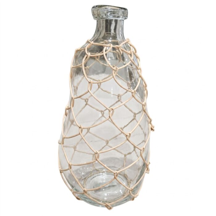 Glass Bottle Clear Rope AIN0052 Front View Glass Bottle Clear Rope AIN0052 Front View