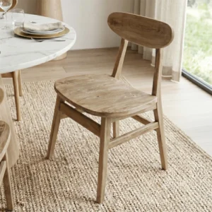 Marley Solid Teak Minimalist Dining Chair