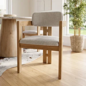Fiza Teak Fabric Dining Chair