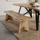 Katai suar bench 120cm styled with solid suar wood and natural contoured seat
