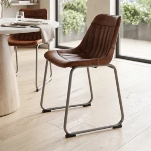 Retro Leather Dining Chair