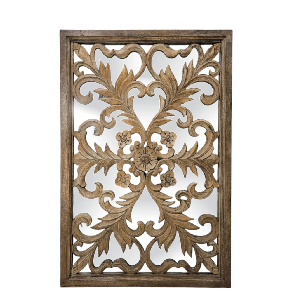 Carved Floral Wall Mirror