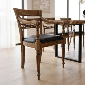 Scroll Teak Arm Chair