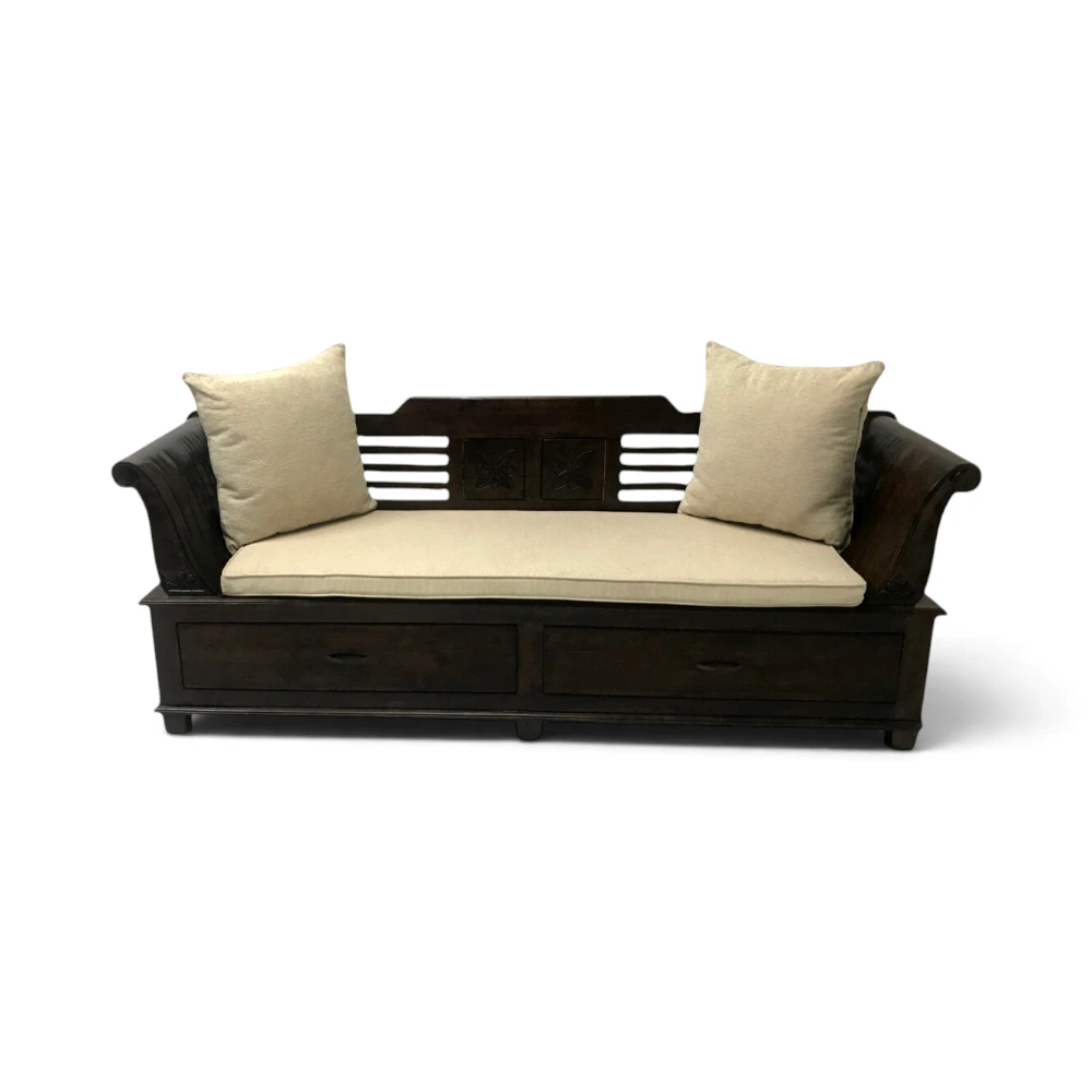 Luciana Carved Daybed, 2-Drawer