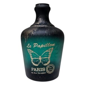 Le Papillon Vintage Turquoise Glass Bottle Vase