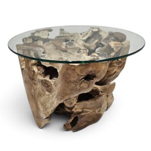 Erosi Natural Teak Root Round Coffee Table