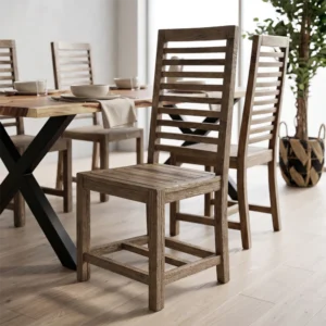 Wooden Slatted Dining Chair