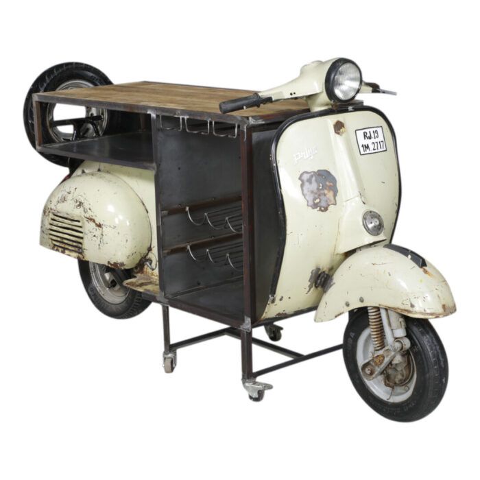 White Scooter Bar Counter MCB0665F Side View White Scooter Bar Counter MCB0665F Side View
