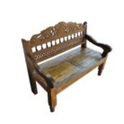 Wooden Rustic Bench Side