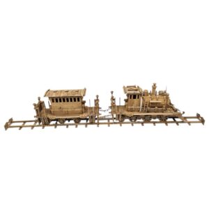 Artistic Teak Train Sculpture (2m)