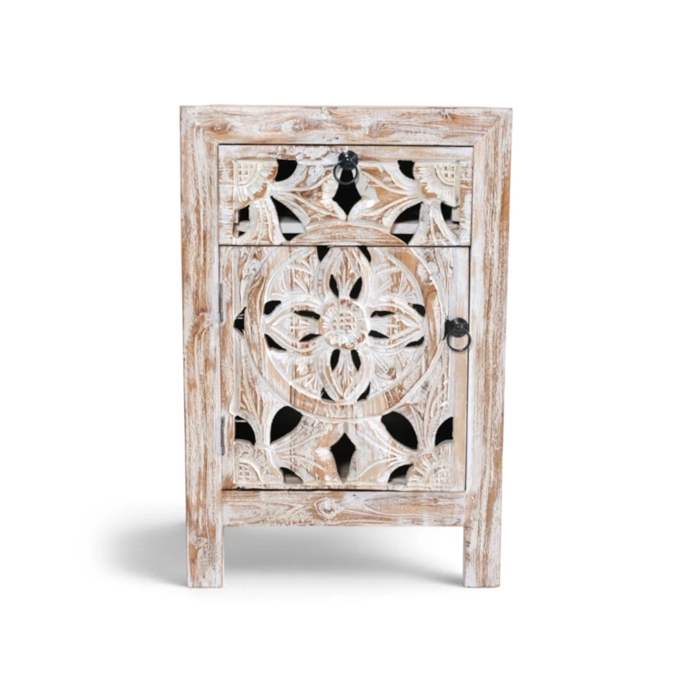 Carved Bedside Pedestal