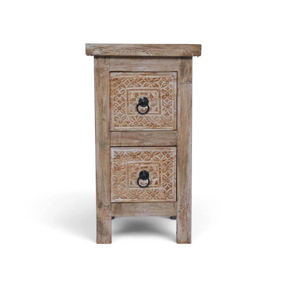 Carved Teak Side Table