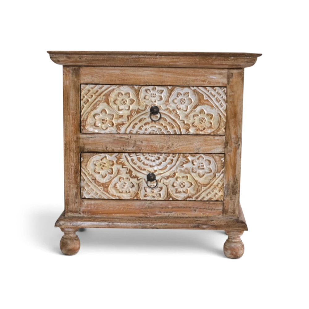 Carved Bedside Pedestal