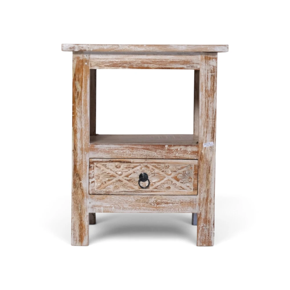 Carved Bedside Pedestal