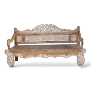 Carved Teak Statement Bench