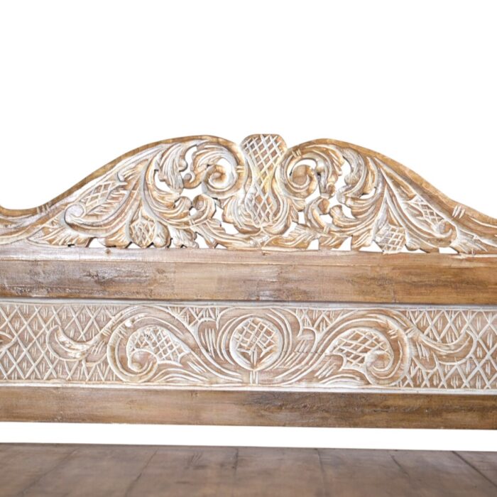 Carved Teak Bench BEB3269 200x105x110 Close Carved Teak Bench BEB3269 200x105x110 Close