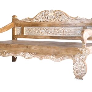 Carved Teak Bench BEB3269 200x105x110 Close Up