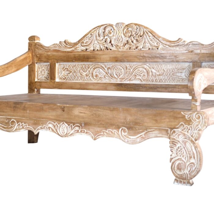 Carved Teak Bench BEB3269 200x105x110 Close Up Carved Teak Bench BEB3269 200x105x110 Close Up