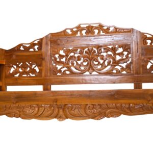 Carved Teak Bench BEB3271 133x1073x100 Close Up (2)