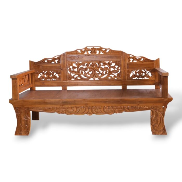 Carved Teak Bench BEB3271 133x1073x100 Main Carved Teak Bench BEB3271 133x1073x100 Main