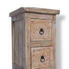 Carved Teak Side Table BEB8235 30x30x22_5.000gr Close Up