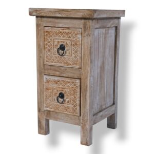 Carved Teak Side Table BEB8235 30x30x22_5.000gr Full Side